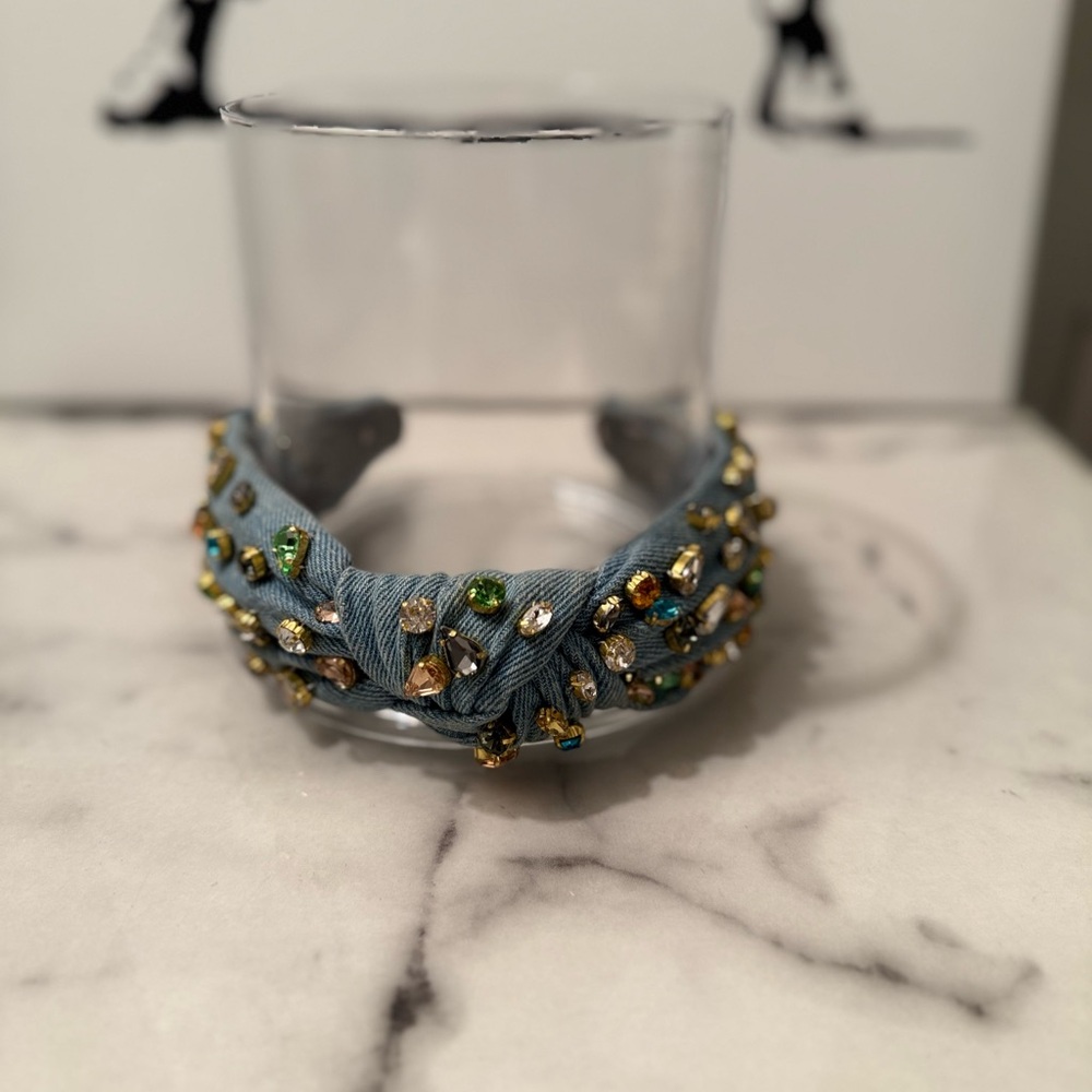 Lele Sadoughi Denim Candy Jeweled Headband